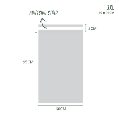 60x95cm 3XL Compostable Mailing Satchel Dimensions
