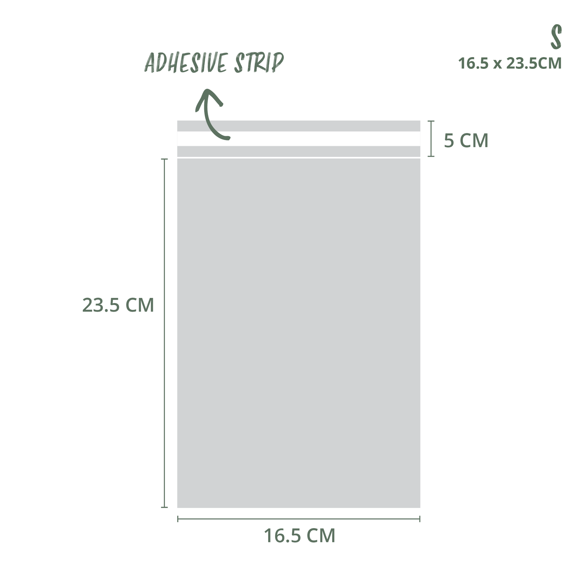 16.5x23.5 Compostable Mailing Satchel Dimensions