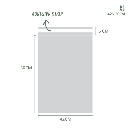 42x60cm XL Compostable Mailing Satchel Dimensions