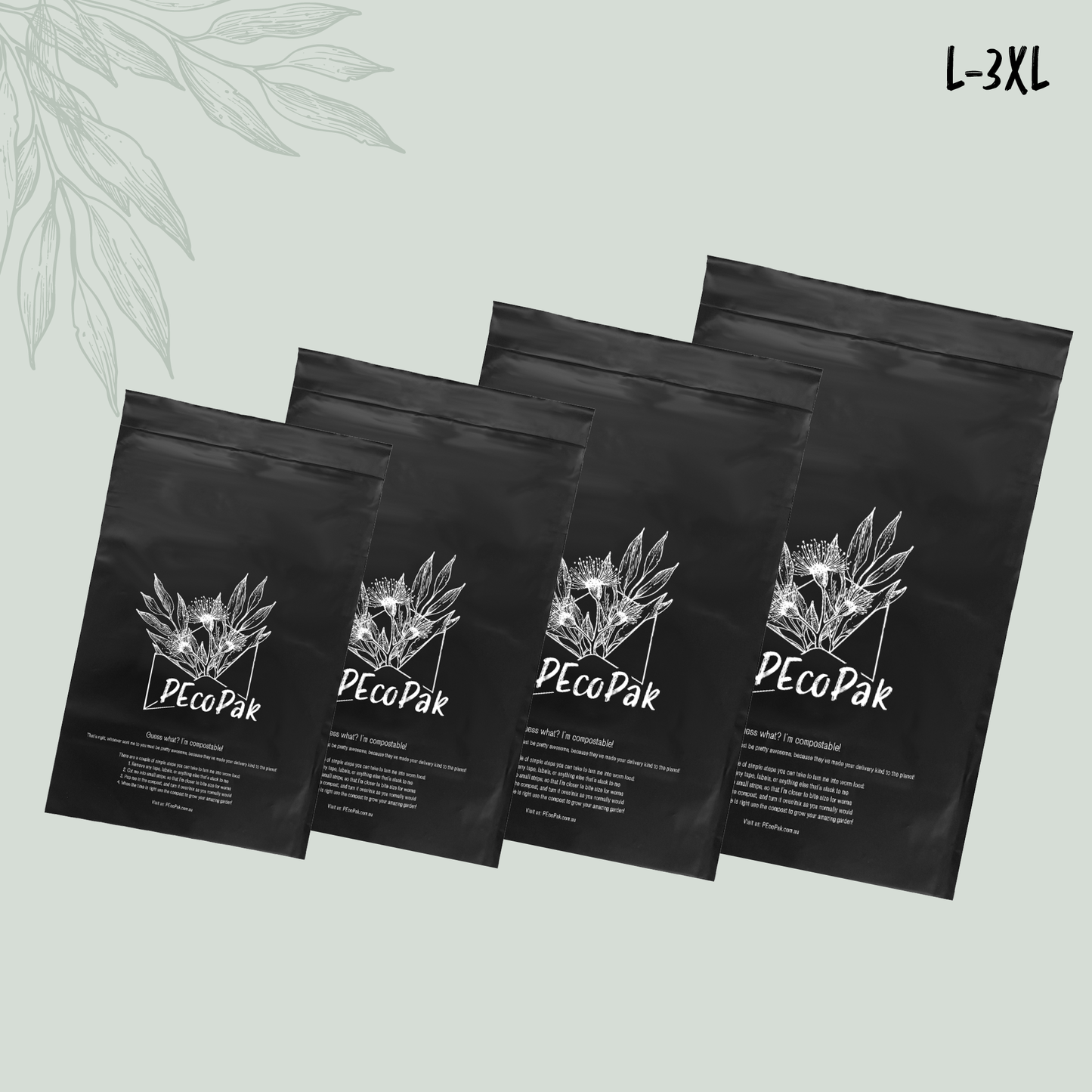 Sample Pack Large Compostable Mailing Satchels (L, XL, XXL, 3XL)